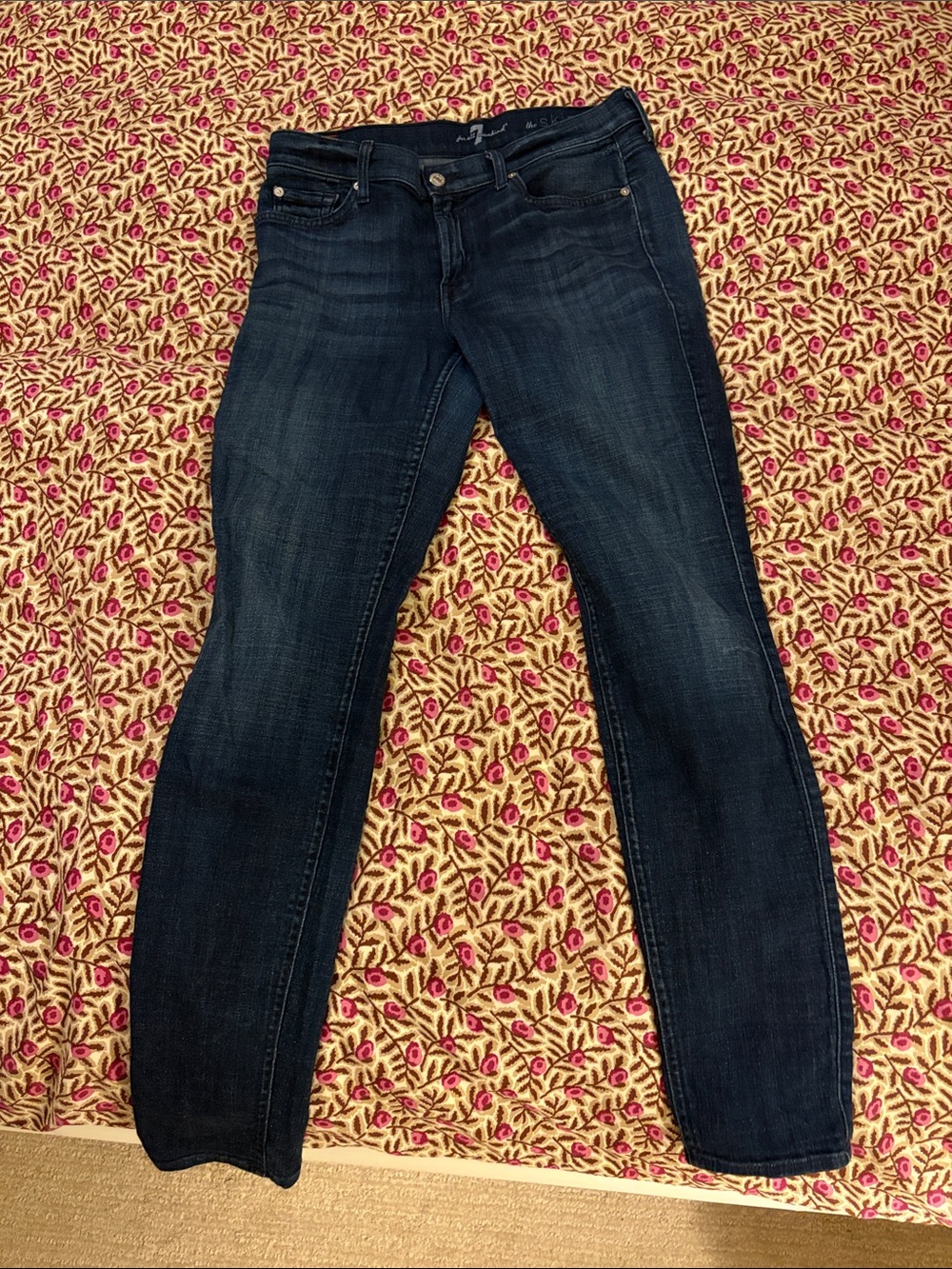 7 For All Mankind Dark Indigo Skinny Jeans
